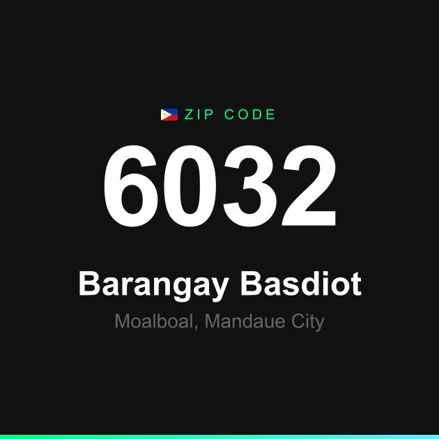 Shareable ZIP code 6032 card for Barangay Basdiot