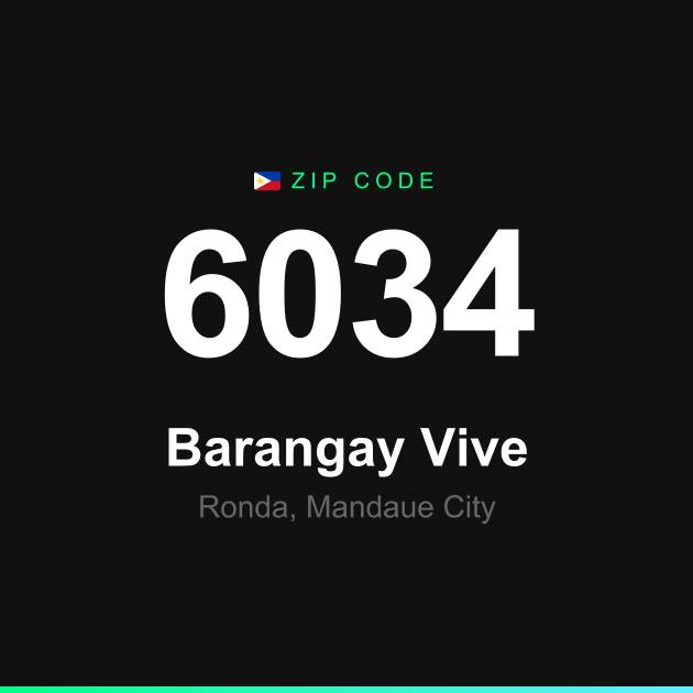 Shareable ZIP code 6034 card for Barangay Vive