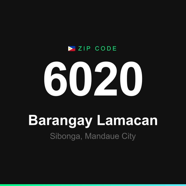 Shareable ZIP code 6020 card for Barangay Lamacan