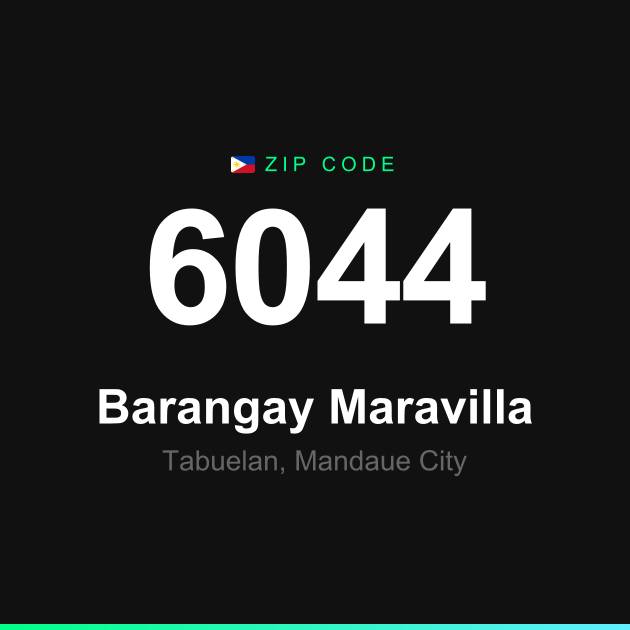 Shareable ZIP code 6044 card for Barangay Maravilla