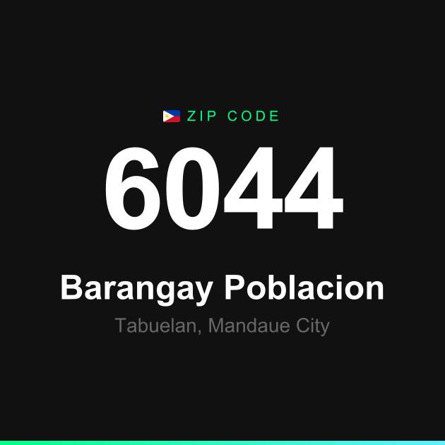 Shareable ZIP code 6044 card for Barangay Poblacion