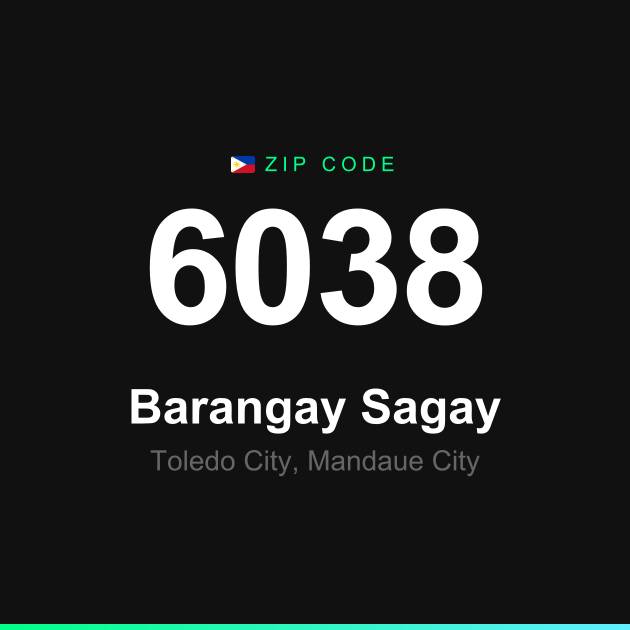 Shareable ZIP code 6038 card for Barangay Sagay