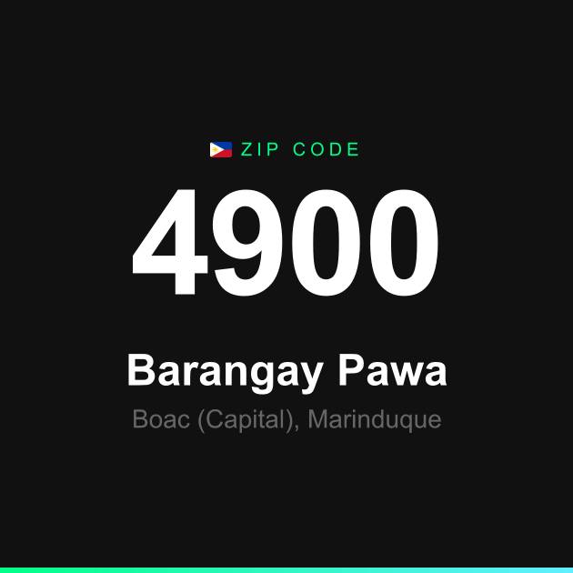 Shareable ZIP code 4900 card for Barangay Pawa