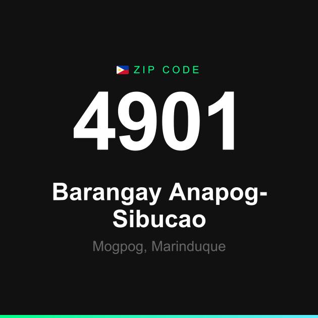 Shareable ZIP code 4901 card for Barangay Anapog-Sibucao