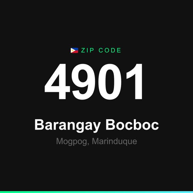 Shareable ZIP code 4901 card for Barangay Bocboc