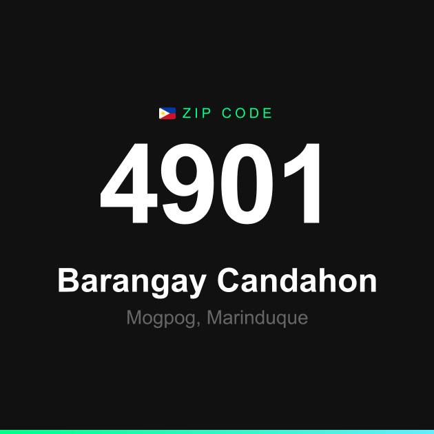 Shareable ZIP code 4901 card for Barangay Candahon