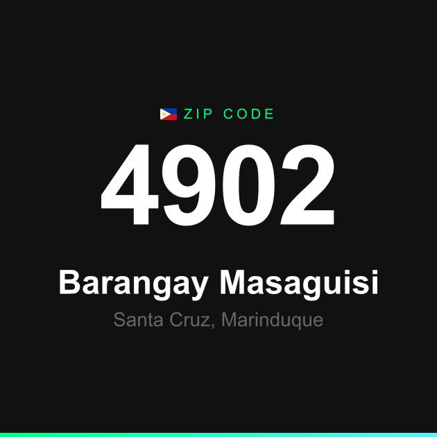 Shareable ZIP code 4902 card for Barangay Masaguisi
