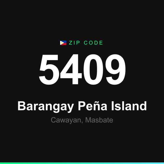 Shareable ZIP code 5409 card for Barangay Peña Island