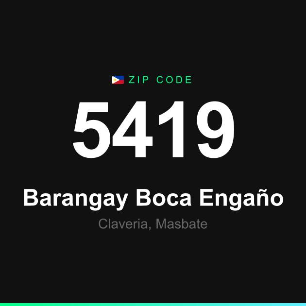 Shareable ZIP code 5419 card for Barangay Boca Engaño