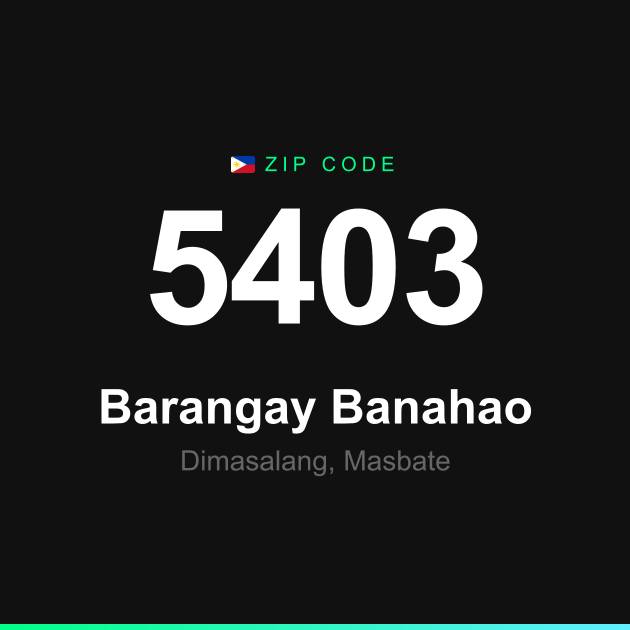 Shareable ZIP code 5403 card for Barangay Banahao