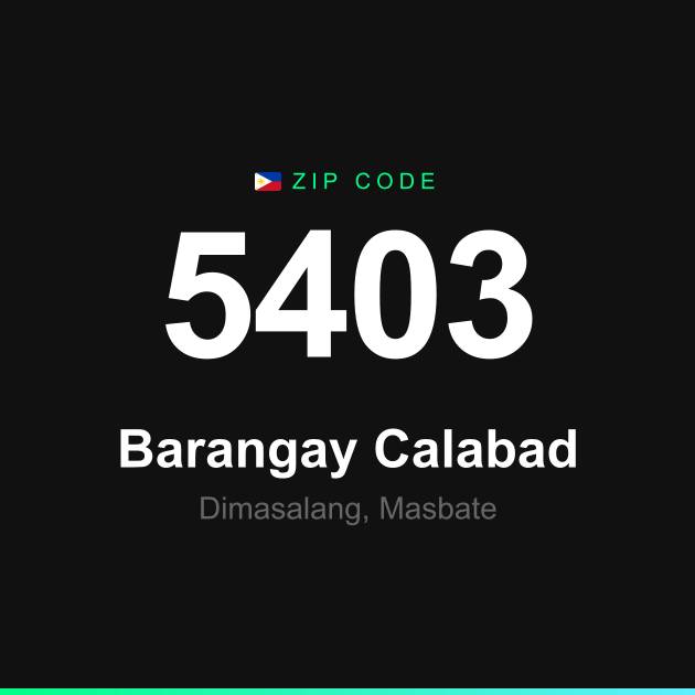 Shareable ZIP code 5403 card for Barangay Calabad
