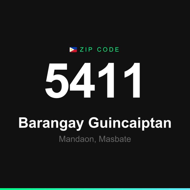 Shareable ZIP code 5411 card for Barangay Guincaiptan