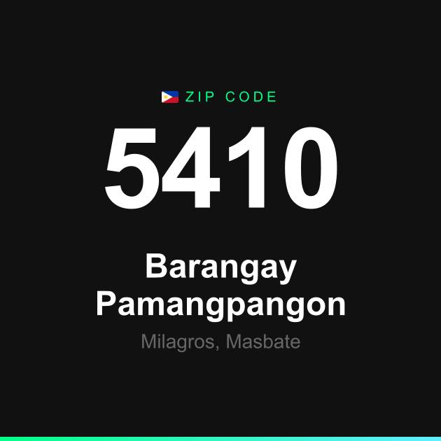 Shareable ZIP code 5410 card for Barangay Pamangpangon