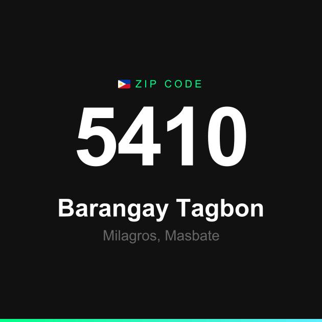 Shareable ZIP code 5410 card for Barangay Tagbon