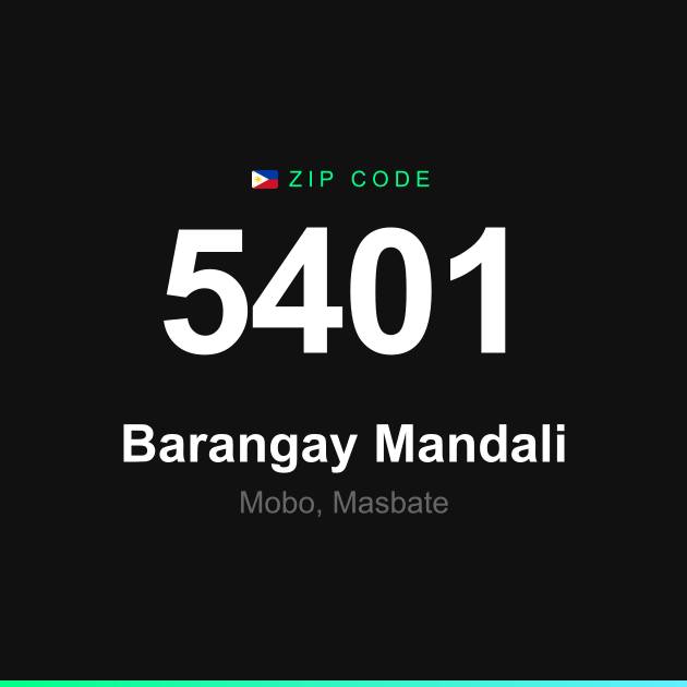 Shareable ZIP code 5401 card for Barangay Mandali