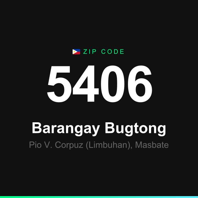 Shareable ZIP code 5406 card for Barangay Bugtong