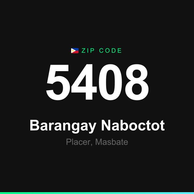 Shareable ZIP code 5408 card for Barangay Naboctot