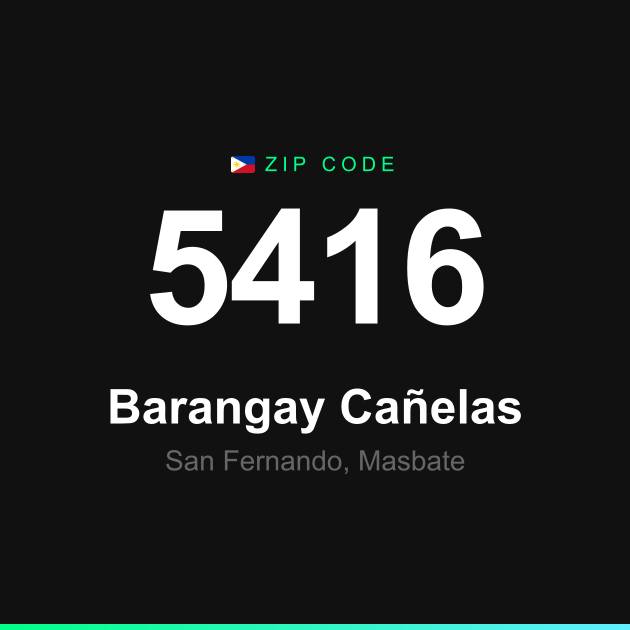 Shareable ZIP code 5416 card for Barangay Cañelas