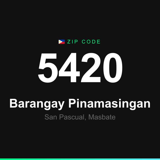 Shareable ZIP code 5420 card for Barangay Pinamasingan