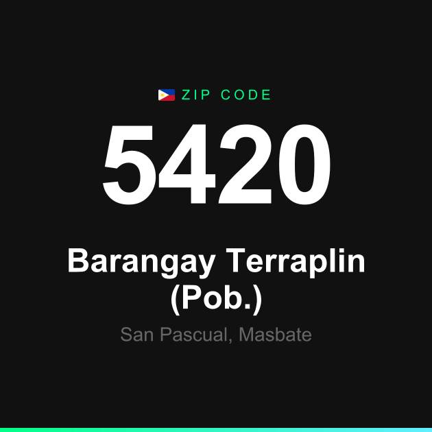 Shareable ZIP code 5420 card for Barangay Terraplin (Pob.)