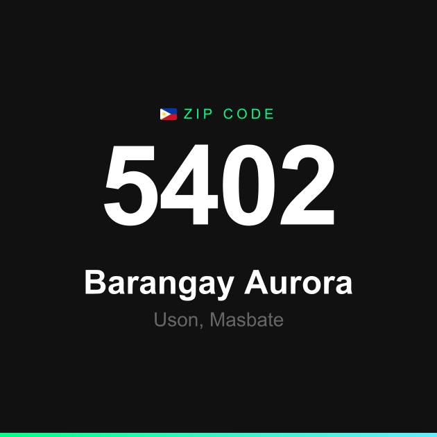 Shareable ZIP code 5402 card for Barangay Aurora