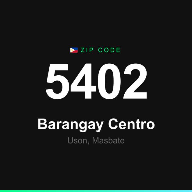 Shareable ZIP code 5402 card for Barangay Centro