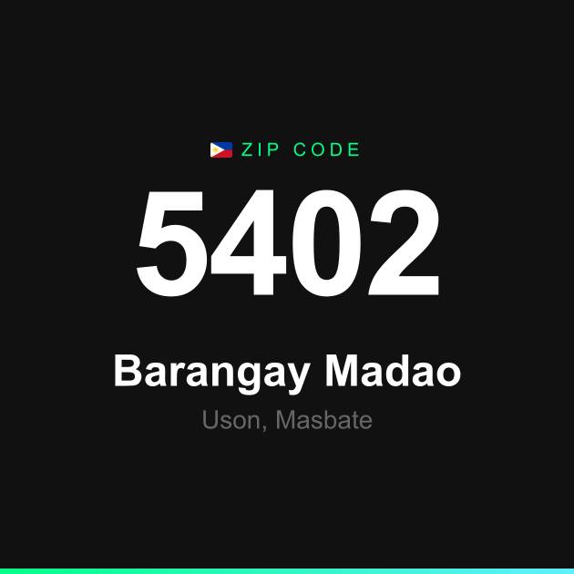 Shareable ZIP code 5402 card for Barangay Madao