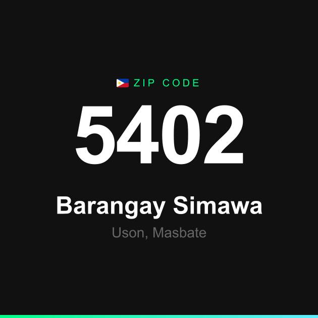 Shareable ZIP code 5402 card for Barangay Simawa