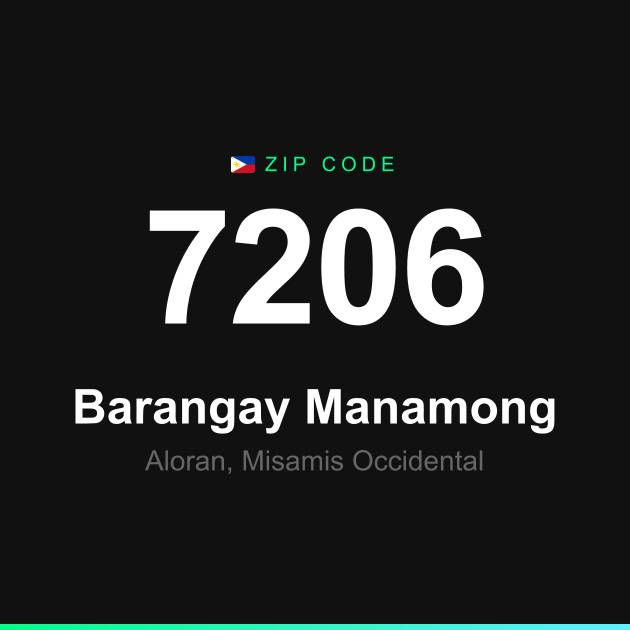 Shareable ZIP code 7206 card for Barangay Manamong