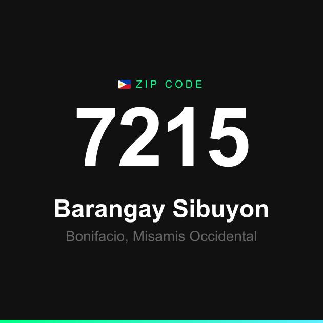 Shareable ZIP code 7215 card for Barangay Sibuyon