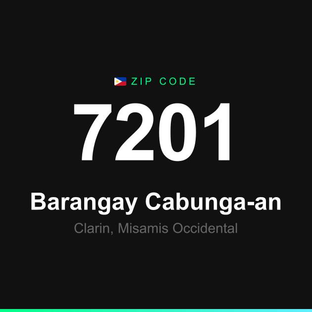 Shareable ZIP code 7201 card for Barangay Cabunga-an