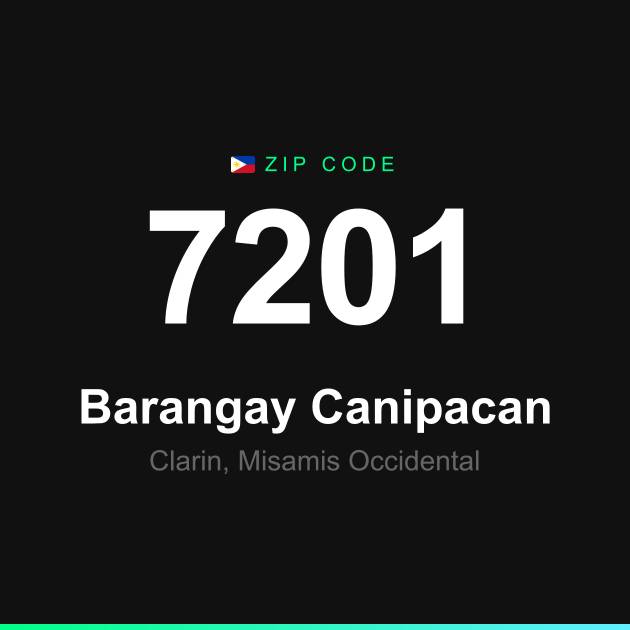 Shareable ZIP code 7201 card for Barangay Canipacan