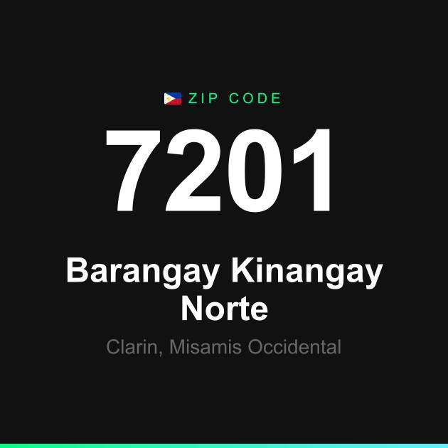 Shareable ZIP code 7201 card for Barangay Kinangay Norte