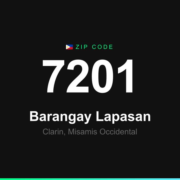 Shareable ZIP code 7201 card for Barangay Lapasan