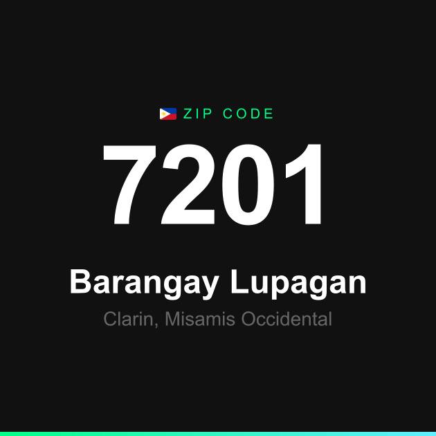 Shareable ZIP code 7201 card for Barangay Lupagan