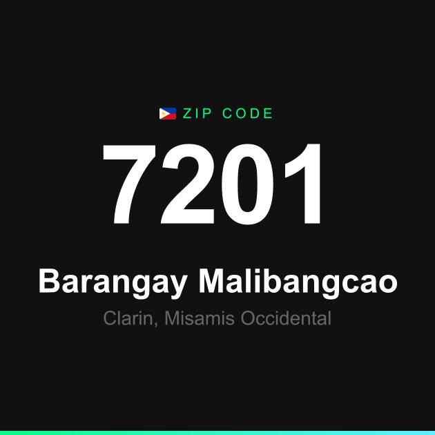 Shareable ZIP code 7201 card for Barangay Malibangcao