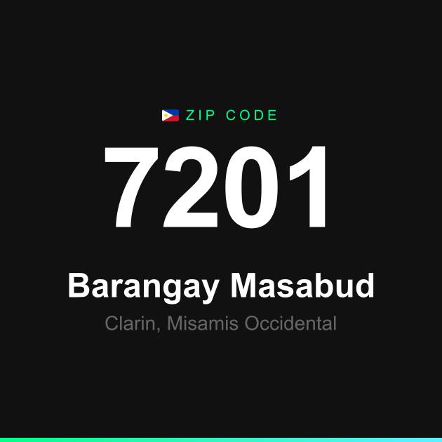 Shareable ZIP code 7201 card for Barangay Masabud