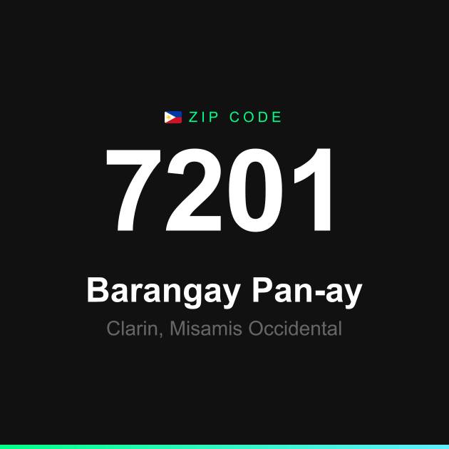 Shareable ZIP code 7201 card for Barangay Pan-ay