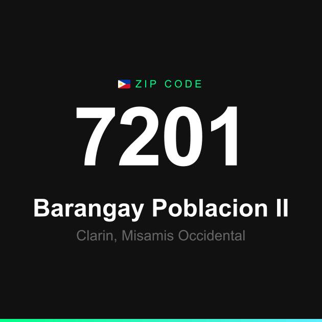 Shareable ZIP code 7201 card for Barangay Poblacion II
