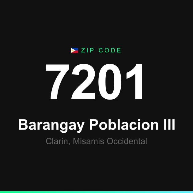 Shareable ZIP code 7201 card for Barangay Poblacion III