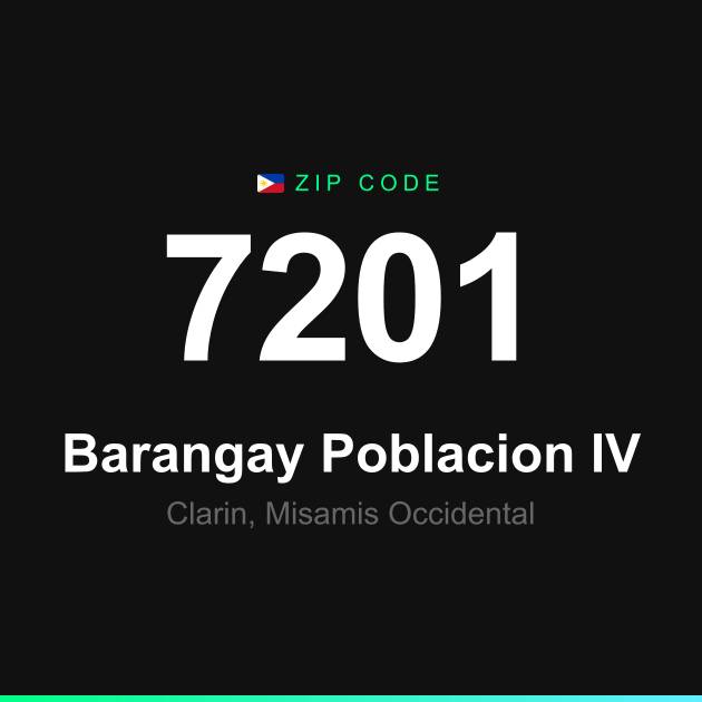 Shareable ZIP code 7201 card for Barangay Poblacion IV