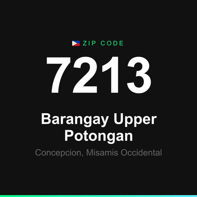 Shareable ZIP code 7213 card for Barangay Upper Potongan