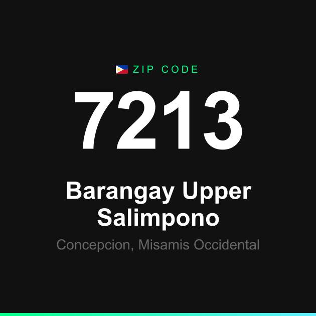 Shareable ZIP code 7213 card for Barangay Upper Salimpono