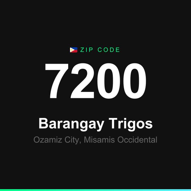 Shareable ZIP code 7200 card for Barangay Trigos
