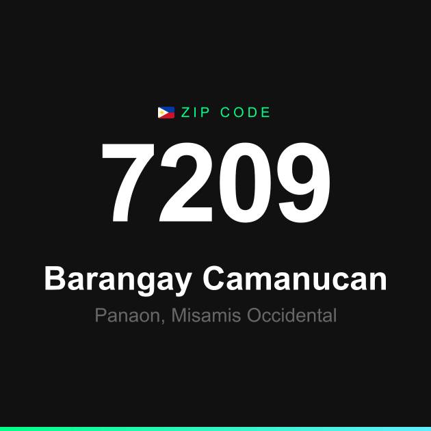 Shareable ZIP code 7209 card for Barangay Camanucan