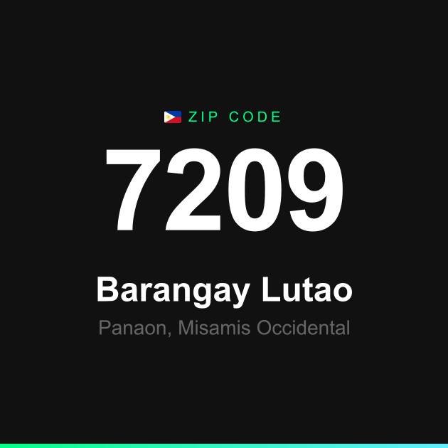 Shareable ZIP code 7209 card for Barangay Lutao