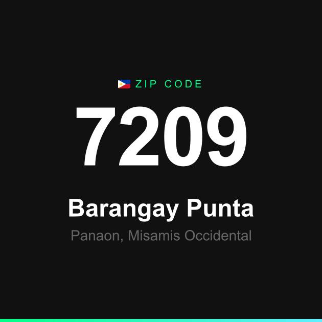 Shareable ZIP code 7209 card for Barangay Punta