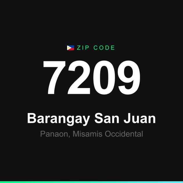 Shareable ZIP code 7209 card for Barangay San Juan