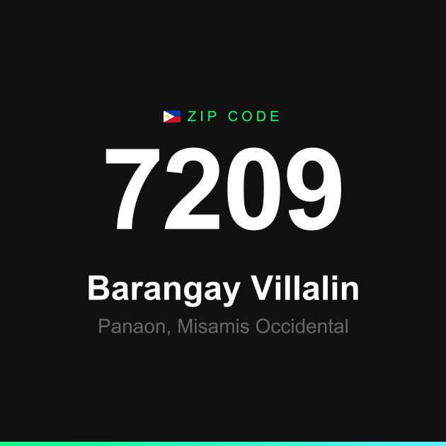 Shareable ZIP code 7209 card for Barangay Villalin