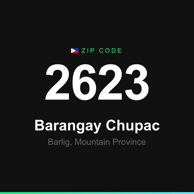 Shareable ZIP code 2623 card for Barangay Chupac